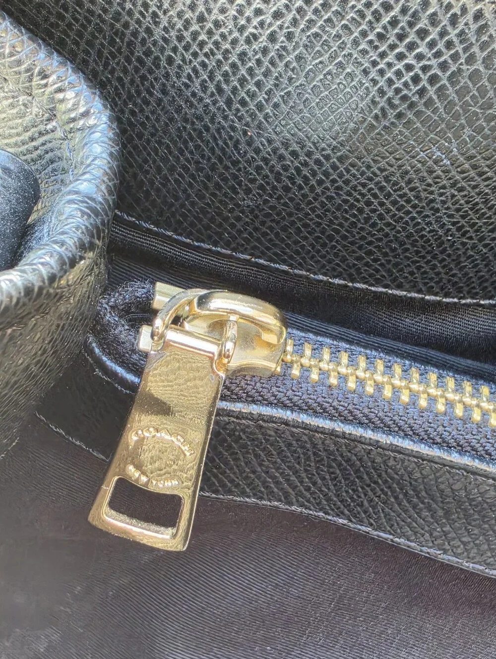 COACH Black Crossgrain Leather Margot Carryall Satchel